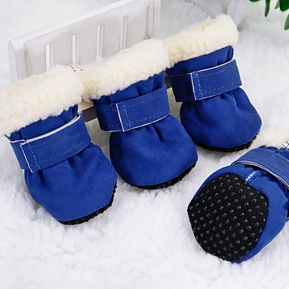 4pcs Winter Anti-Slip Pet Boots for Small Pets