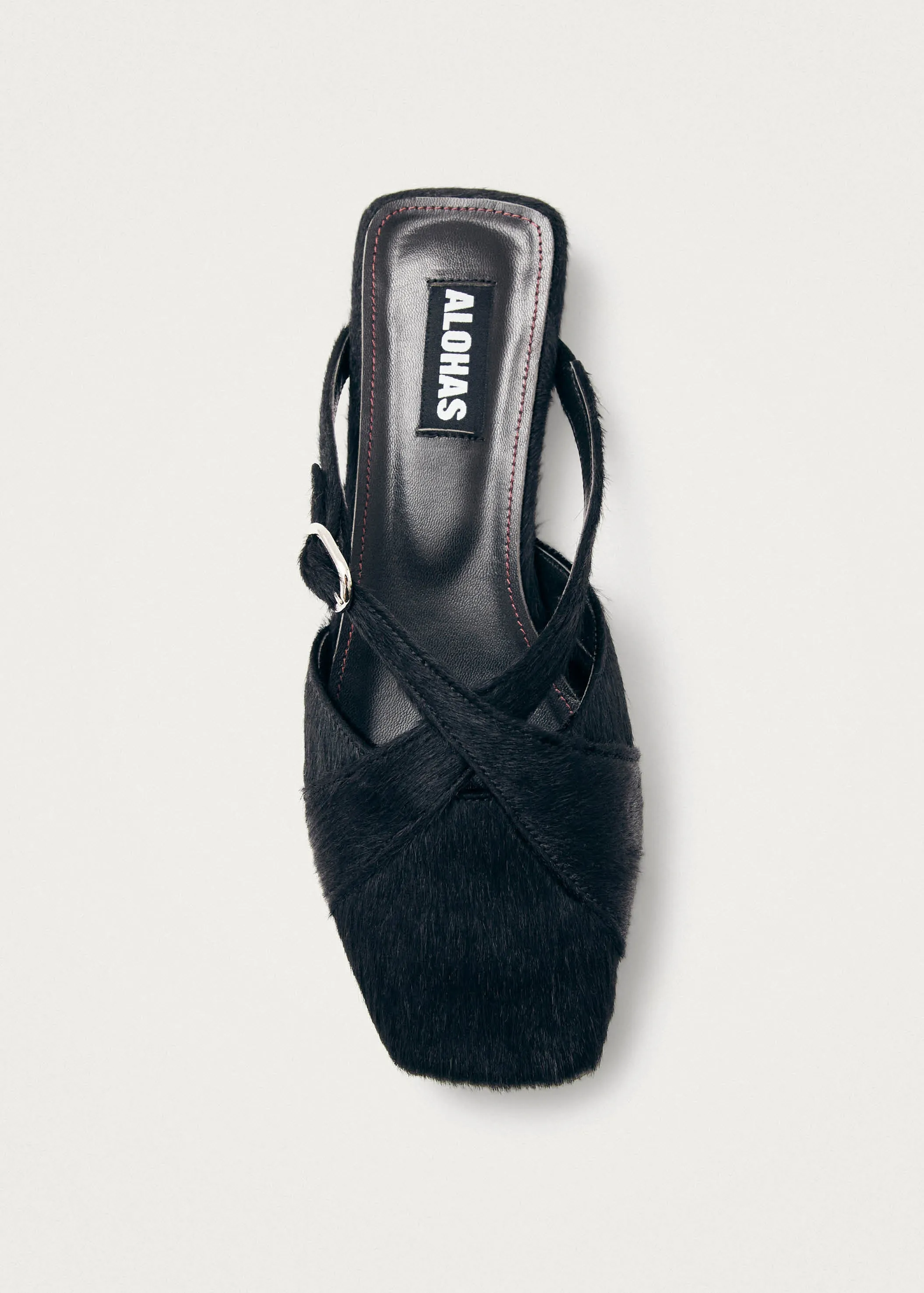 Adria Soft Black Leather Mules