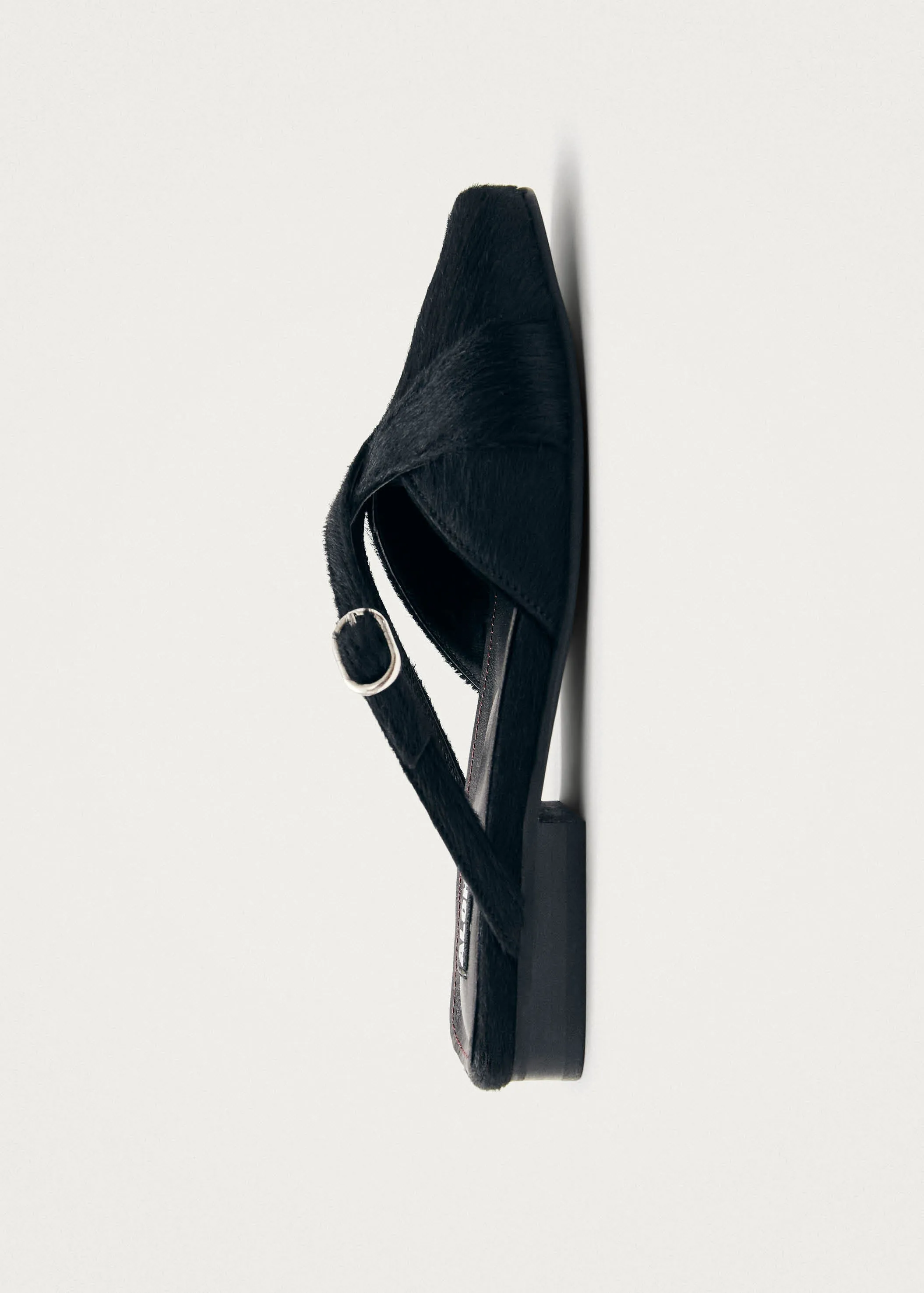 Adria Soft Black Leather Mules