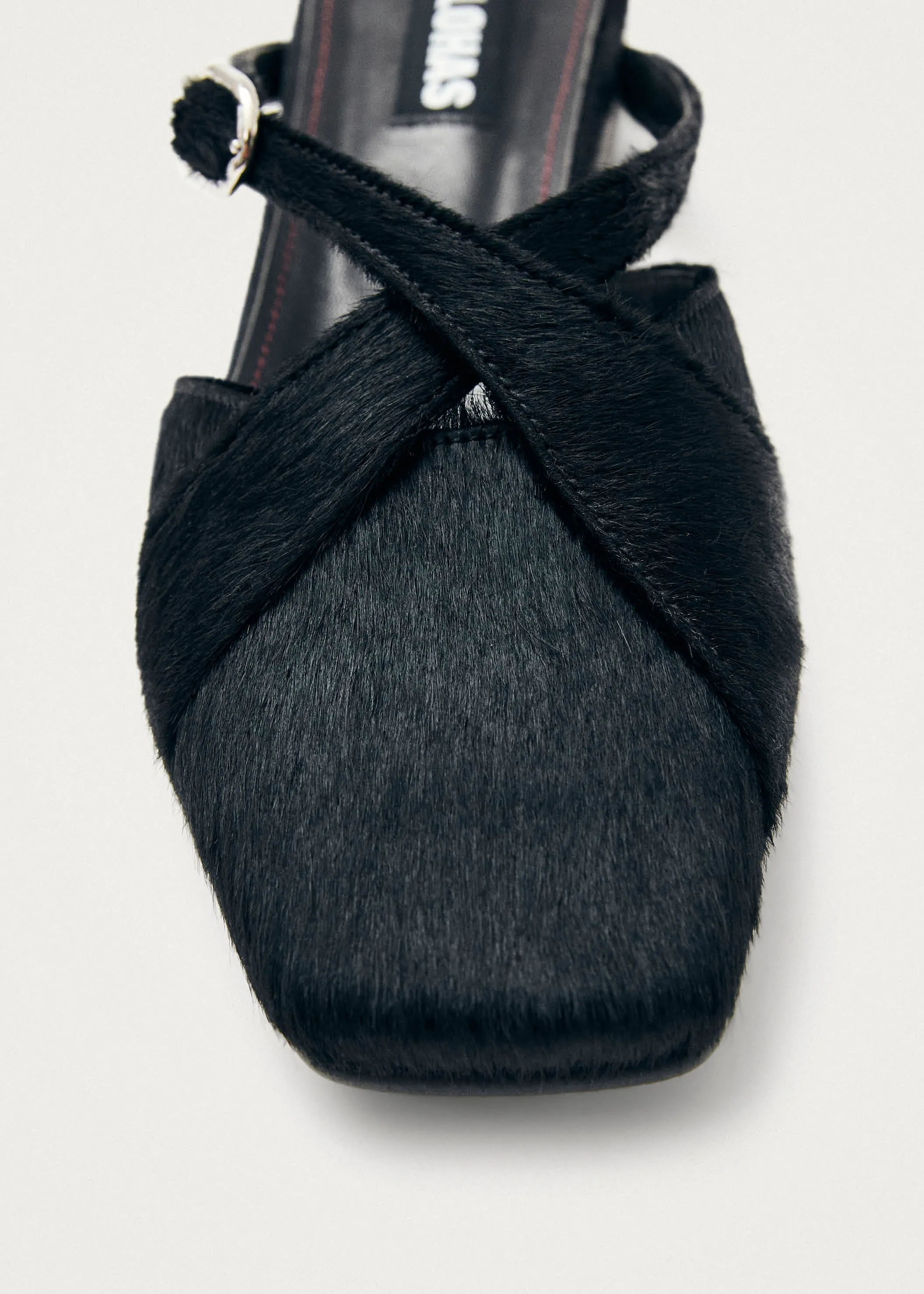 Adria Soft Black Leather Mules