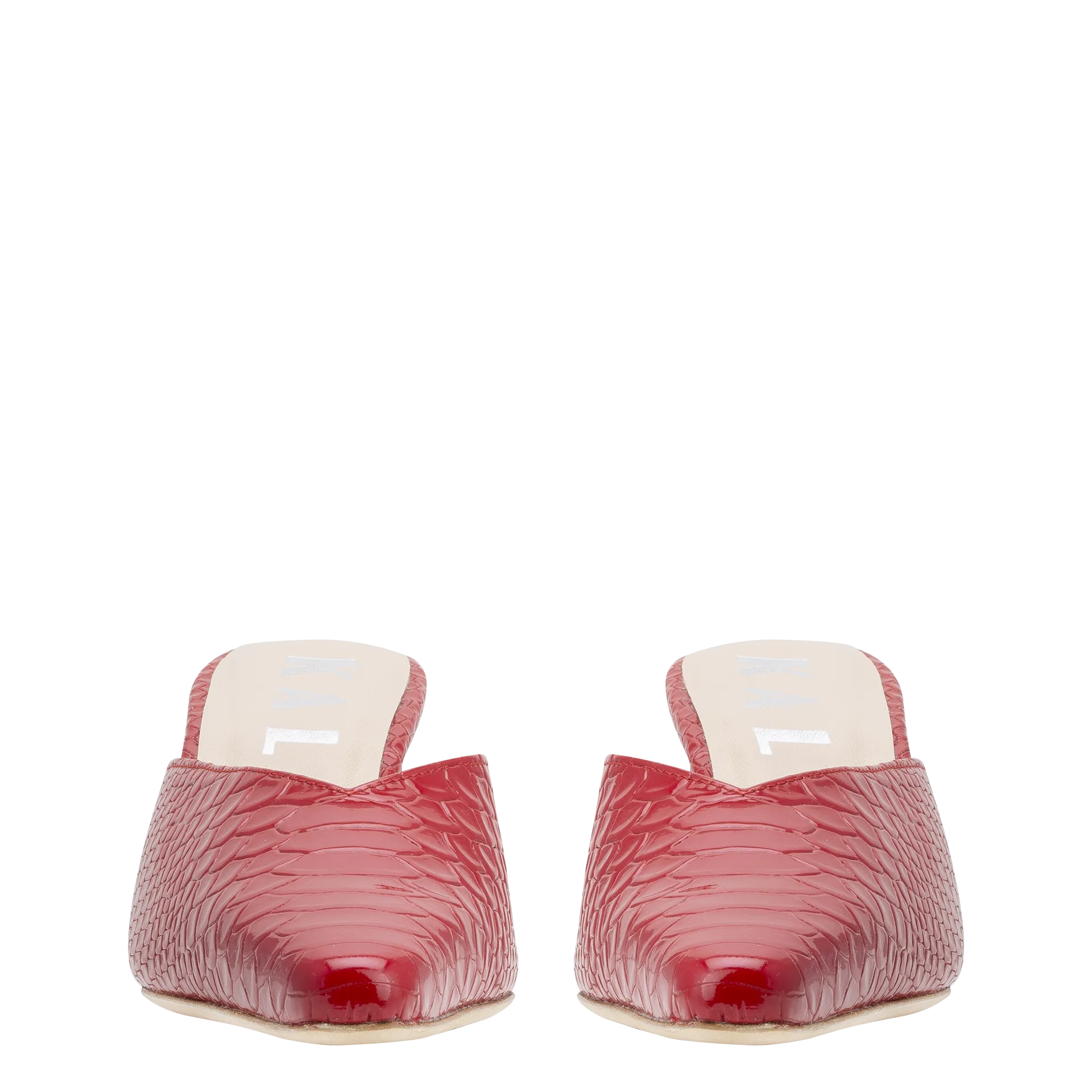 Alba Embossed Snake Mule — Red