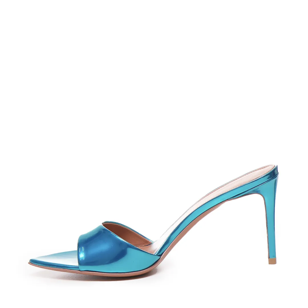 Alixia Sandal | Pelle | Petrolio
