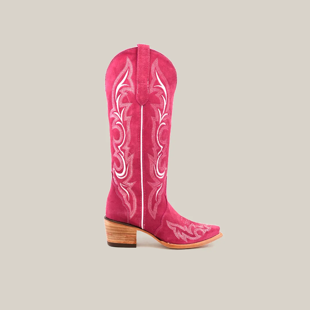 Amara Pink Suade - Tall Shaft - Snip Toe