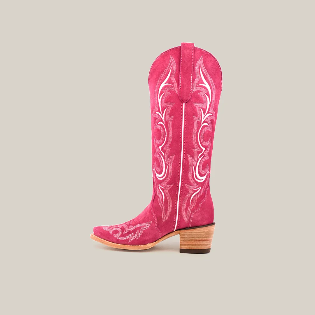 Amara Pink Suade - Tall Shaft - Snip Toe