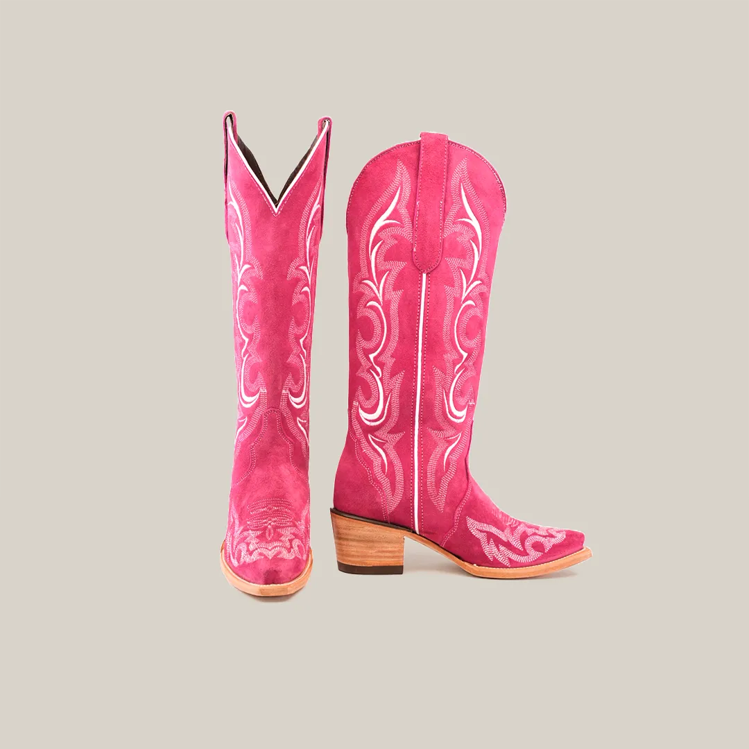 Amara Pink Suade - Tall Shaft - Snip Toe