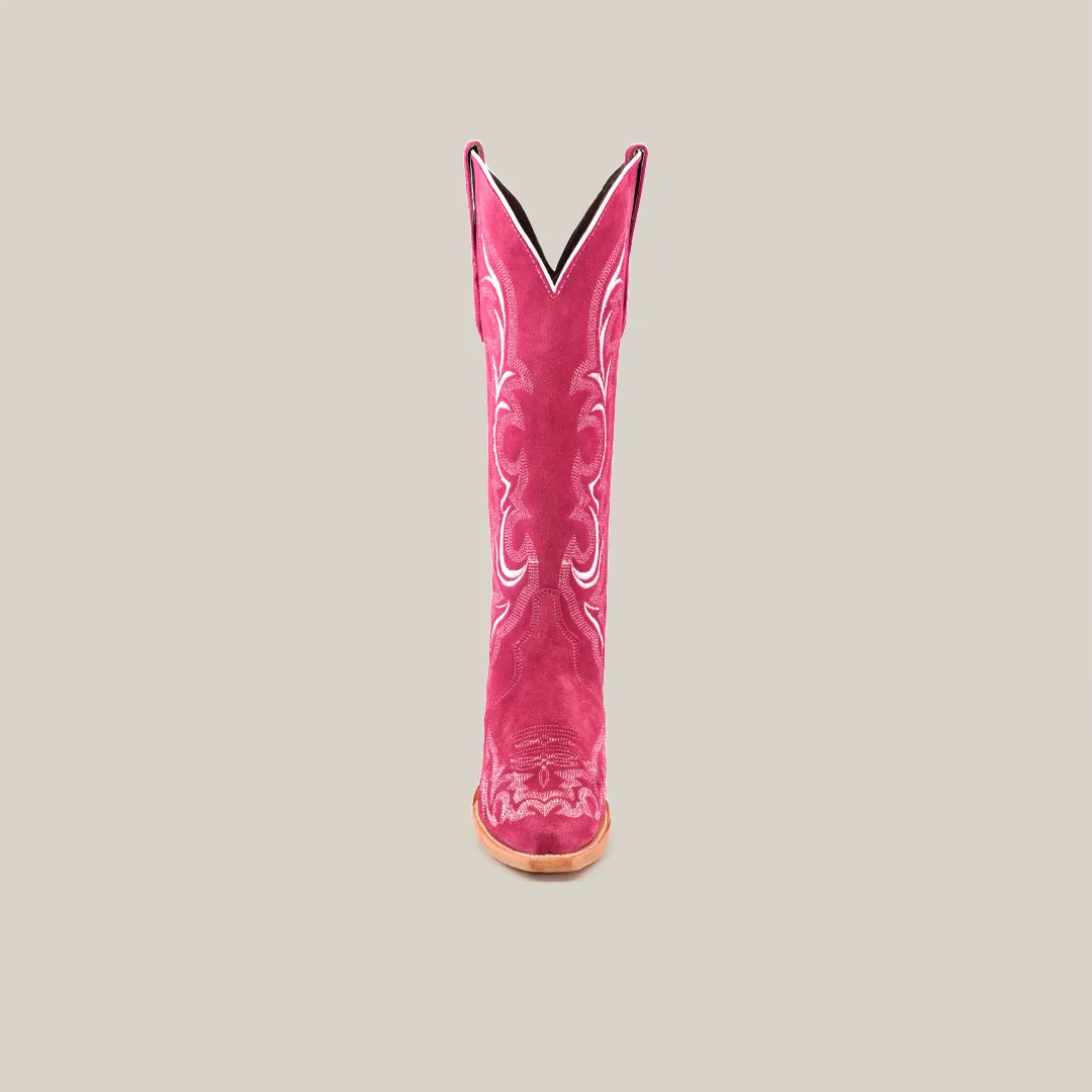 Amara Pink Suade - Tall Shaft - Snip Toe