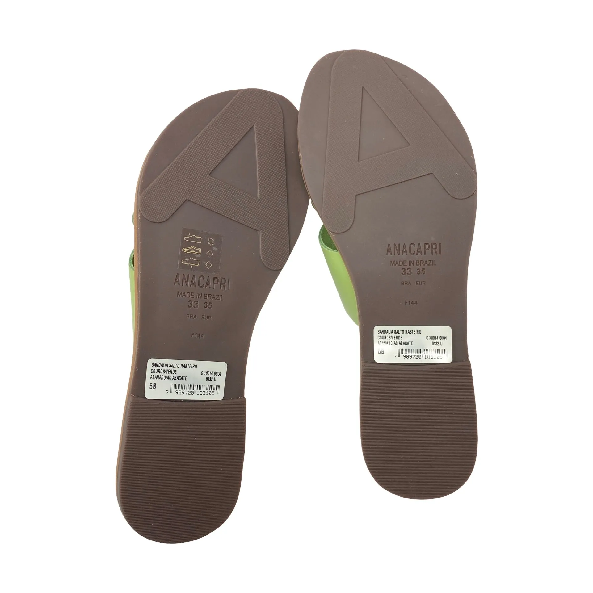 ANACAPRI Green Criss-Cross Sandals