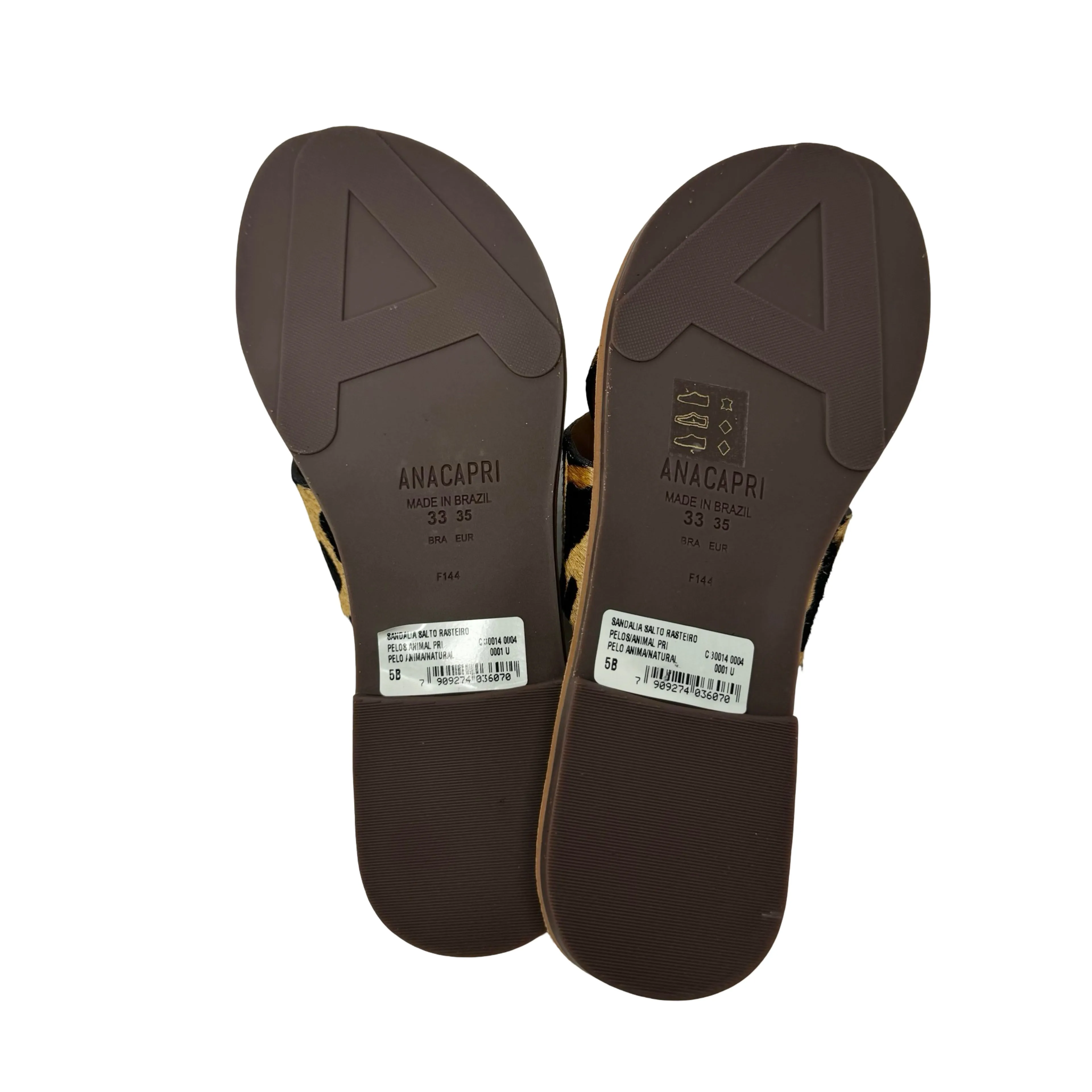 ANACAPRI Leopard Print Criss Cross Sandals