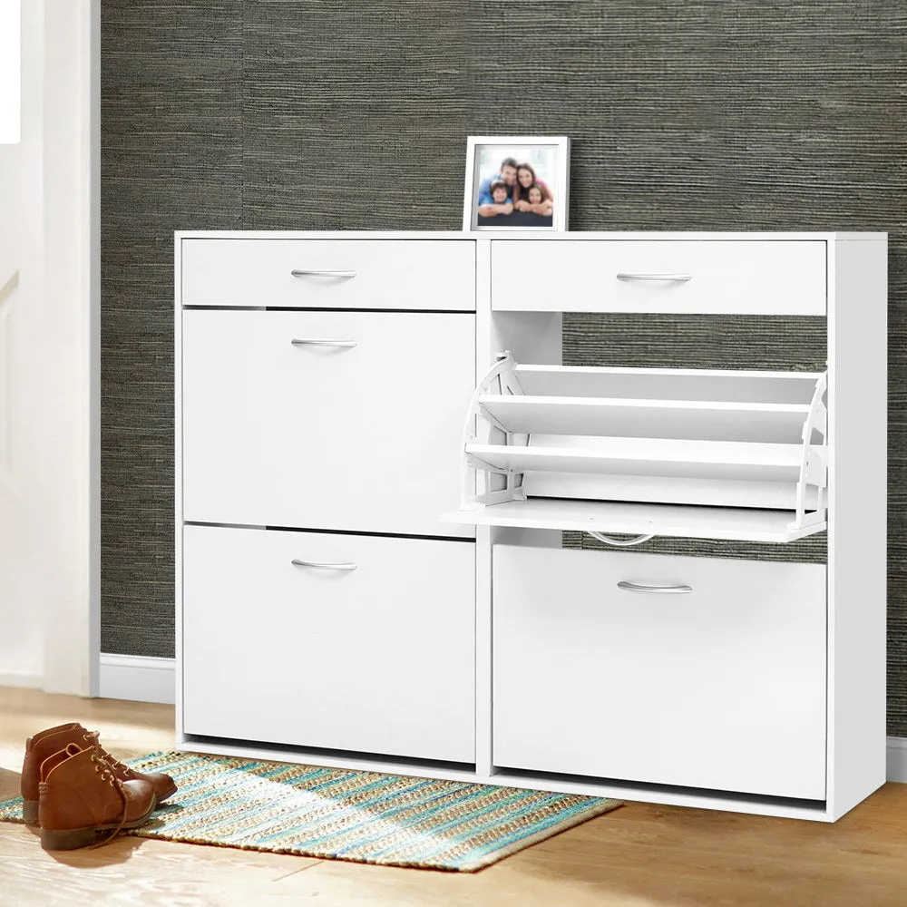 Artiss Shoe Rack Cabinet 36 Pairs Adjustable Shelves White Sara