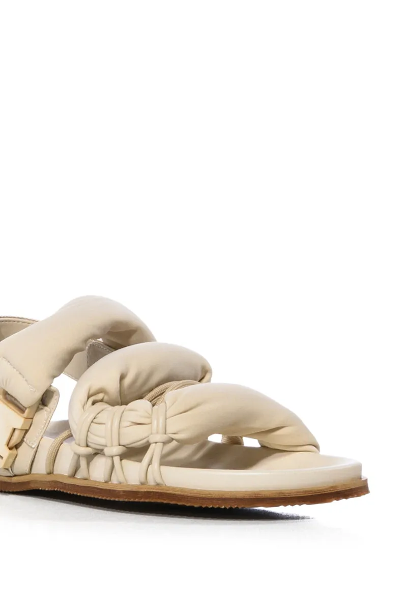 AZALEA WANG CAPTIVATING PUFFY FLAT SANDAL IN BONE