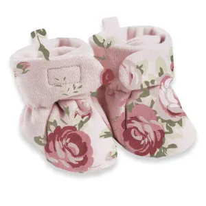 Baby Booties Cabbage Rose Mauve