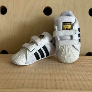 Black & White Superstar Crib Shoes