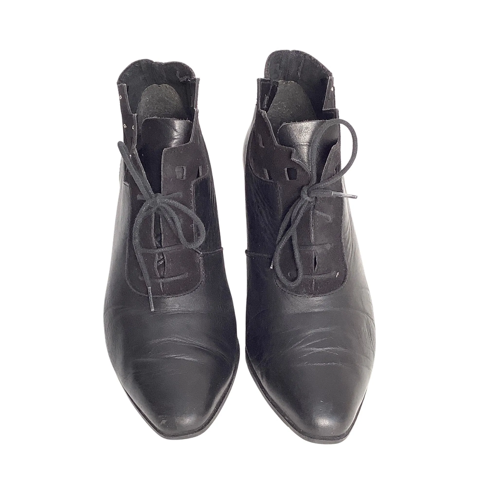 Black Leather Ankle Boots