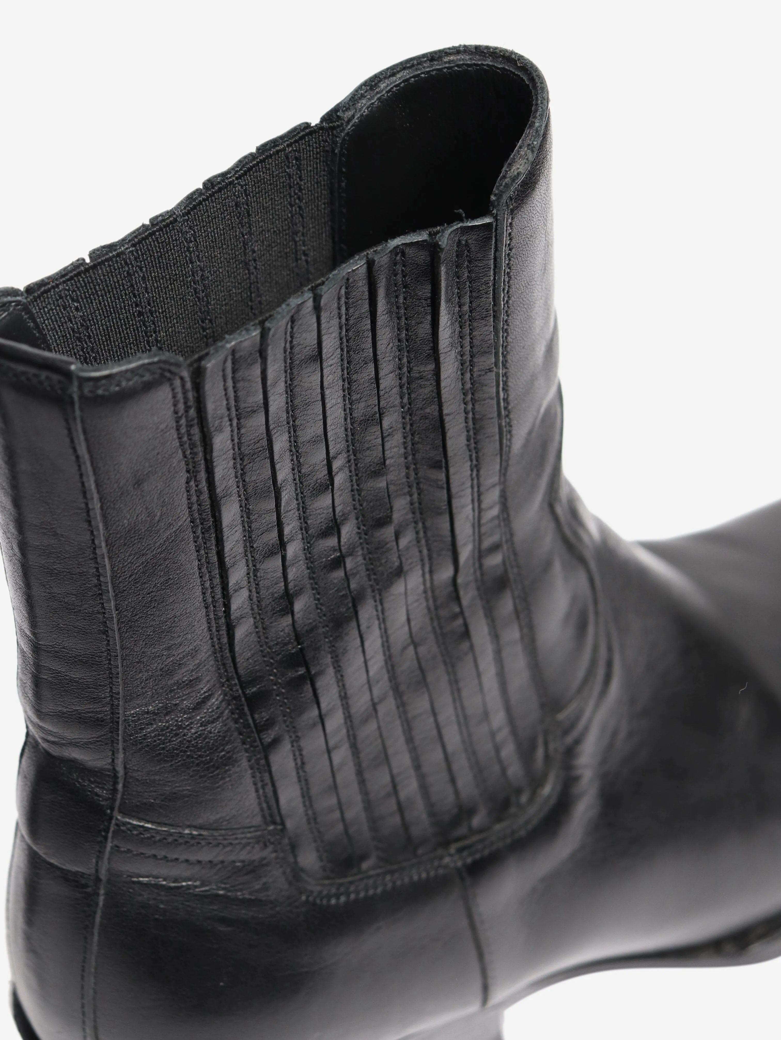 Black leather western ankle boots - size EU 36