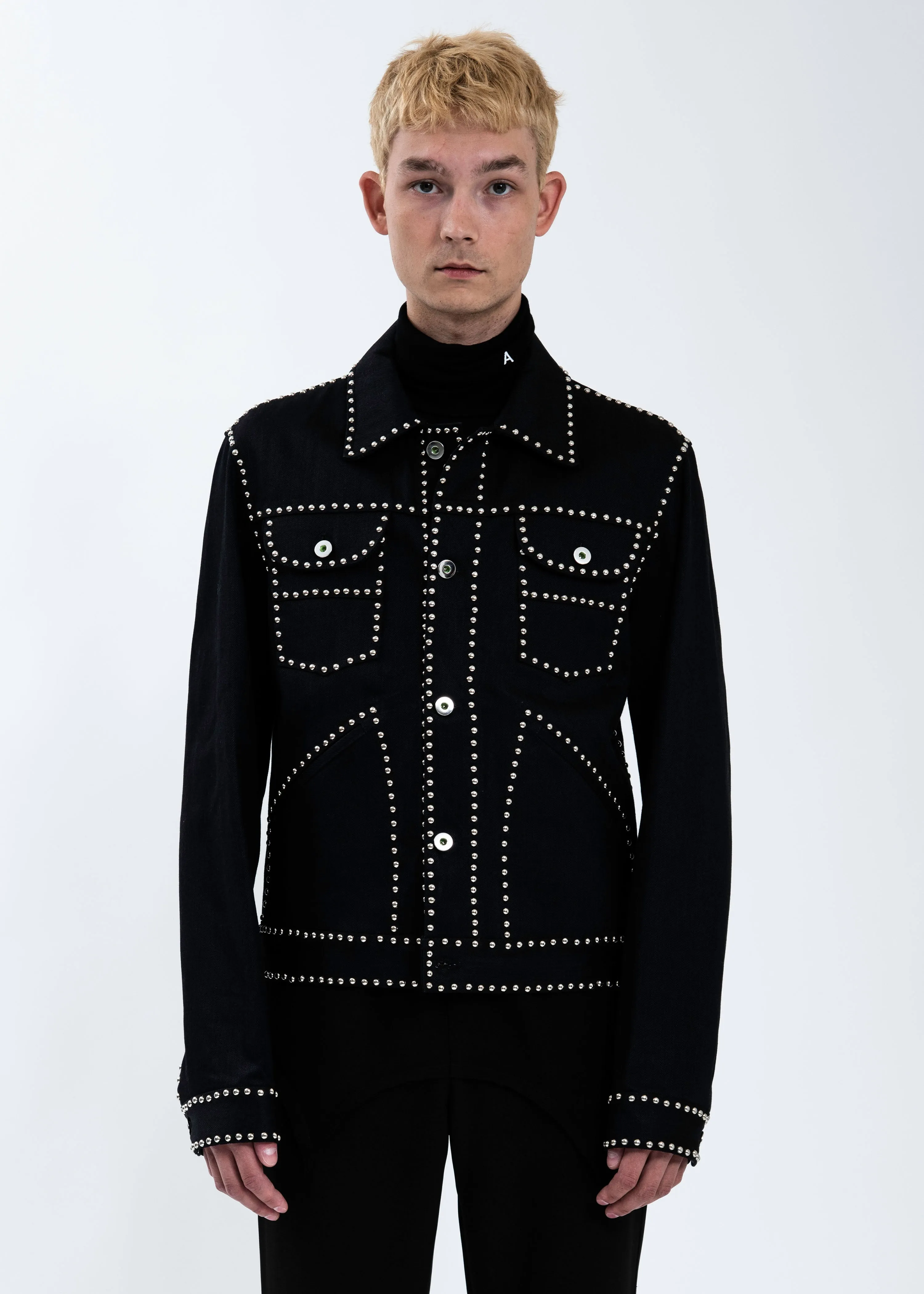 Black Studded Denim Jacket