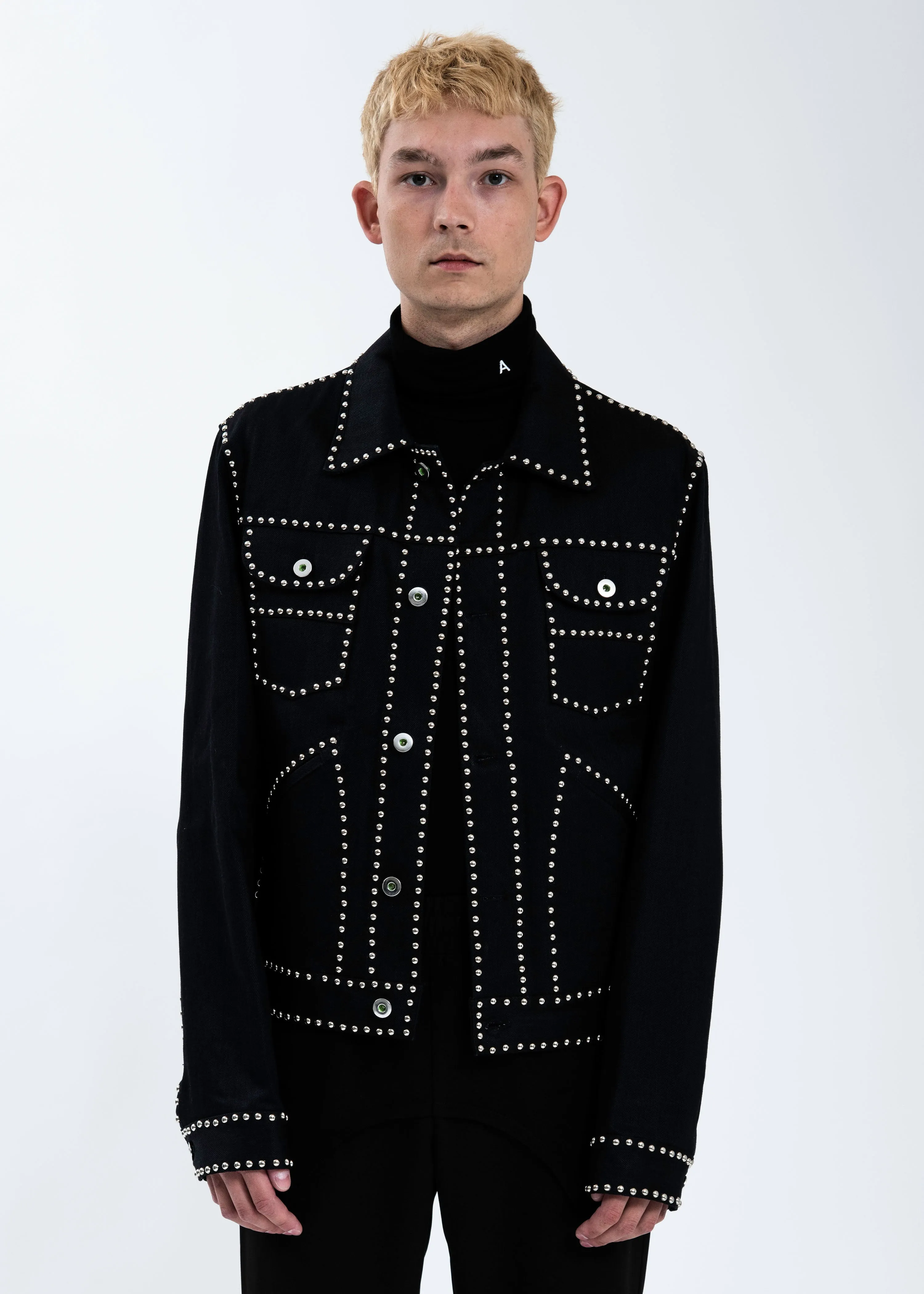 Black Studded Denim Jacket