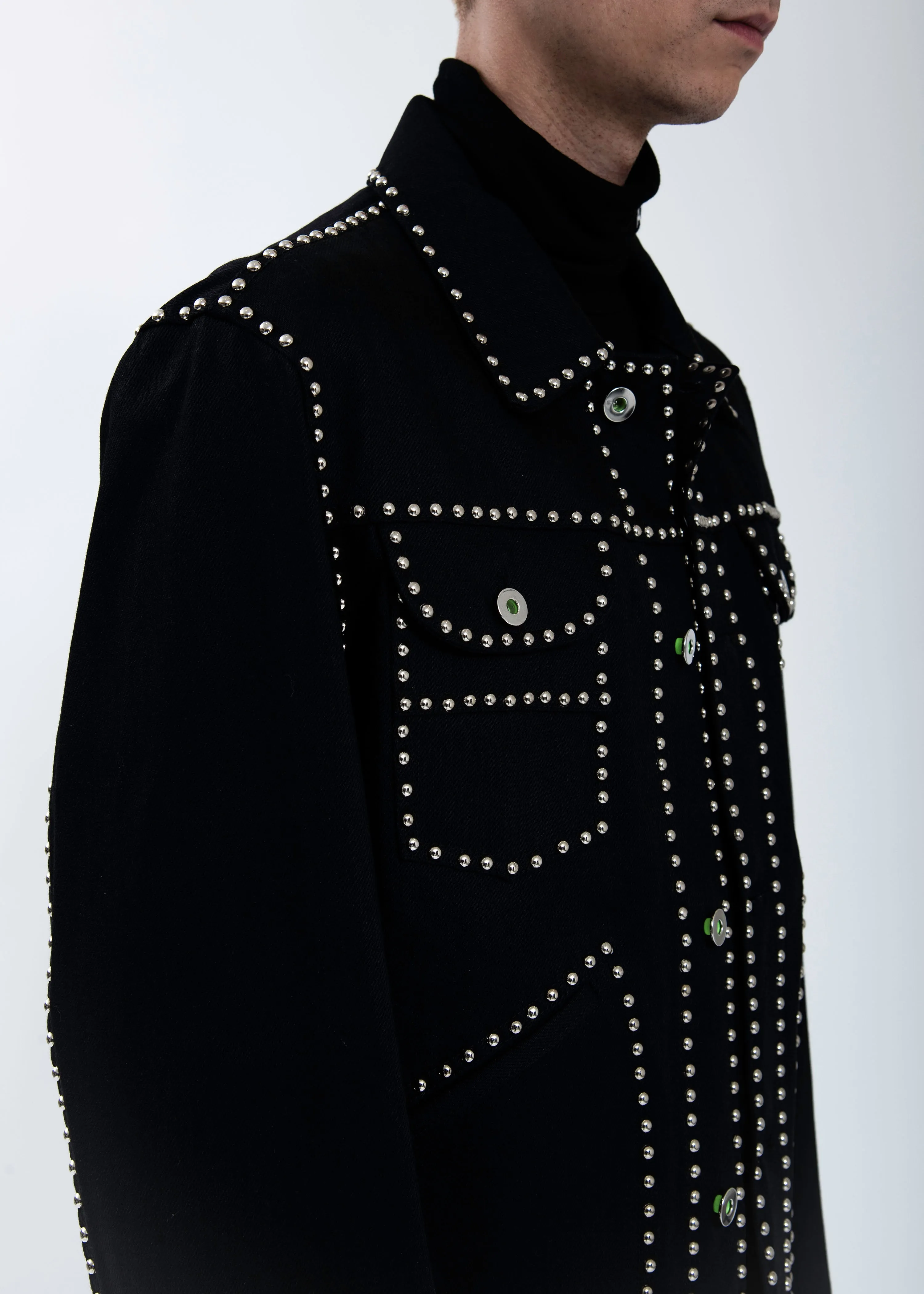 Black Studded Denim Jacket