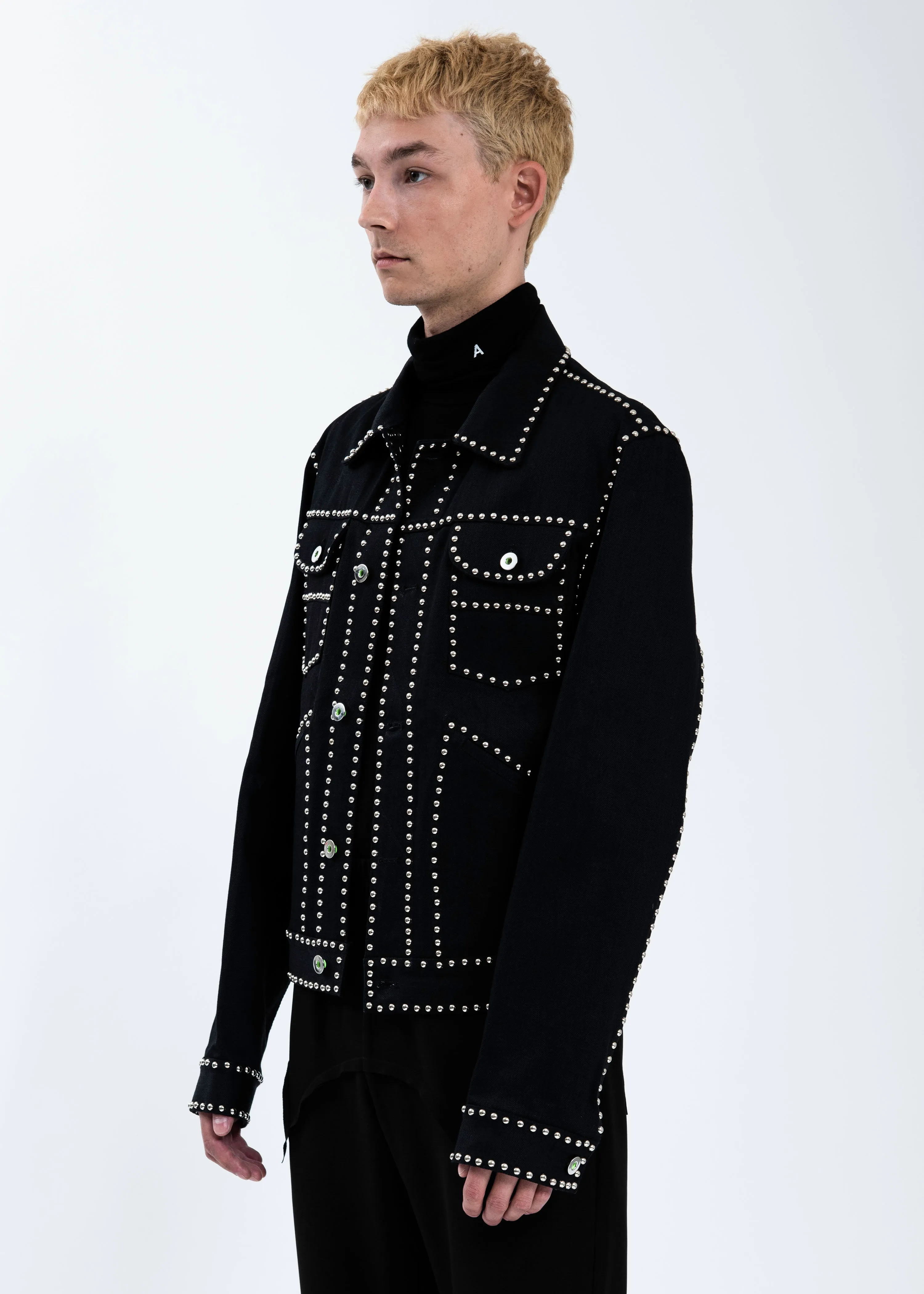 Black Studded Denim Jacket