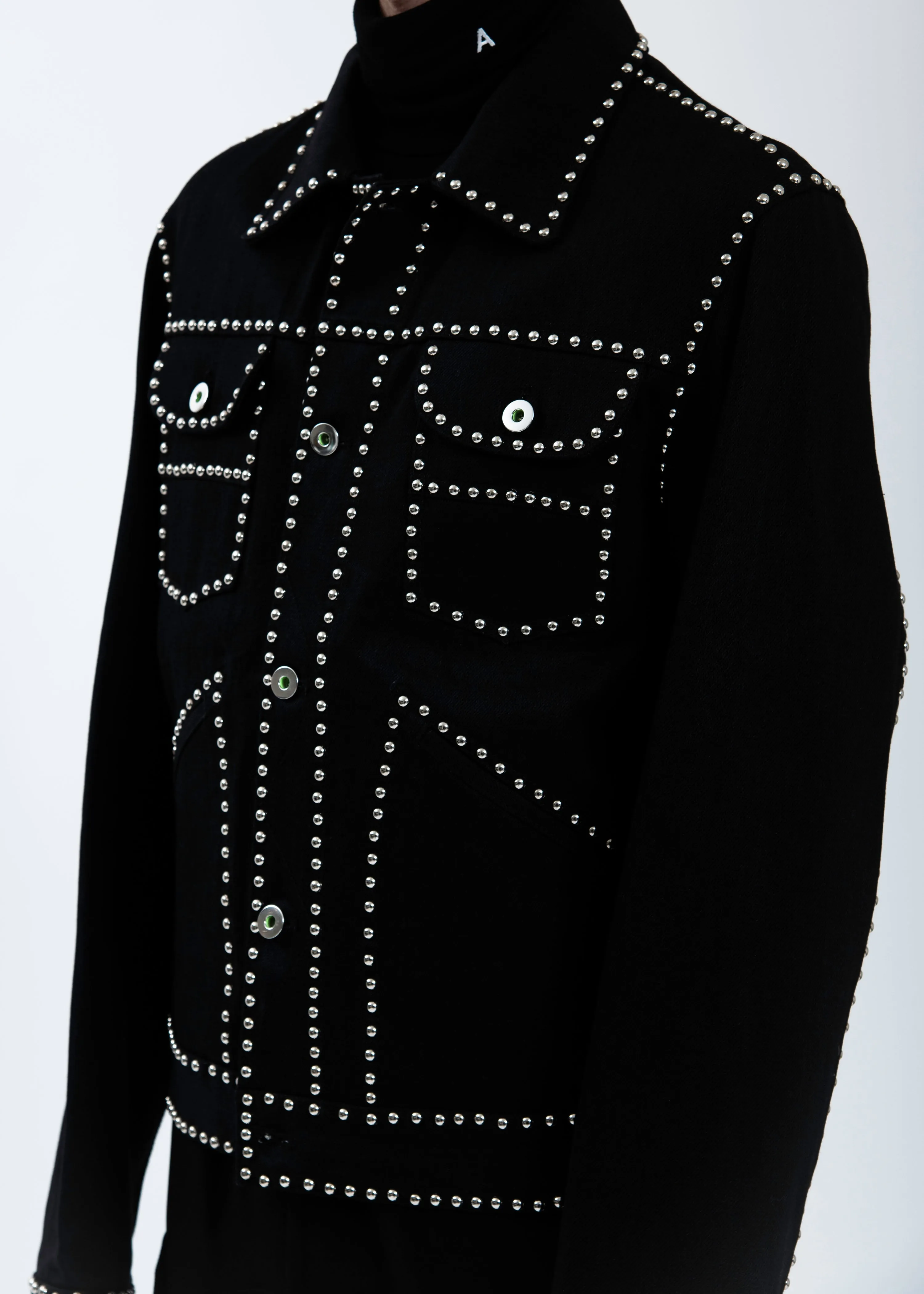 Black Studded Denim Jacket