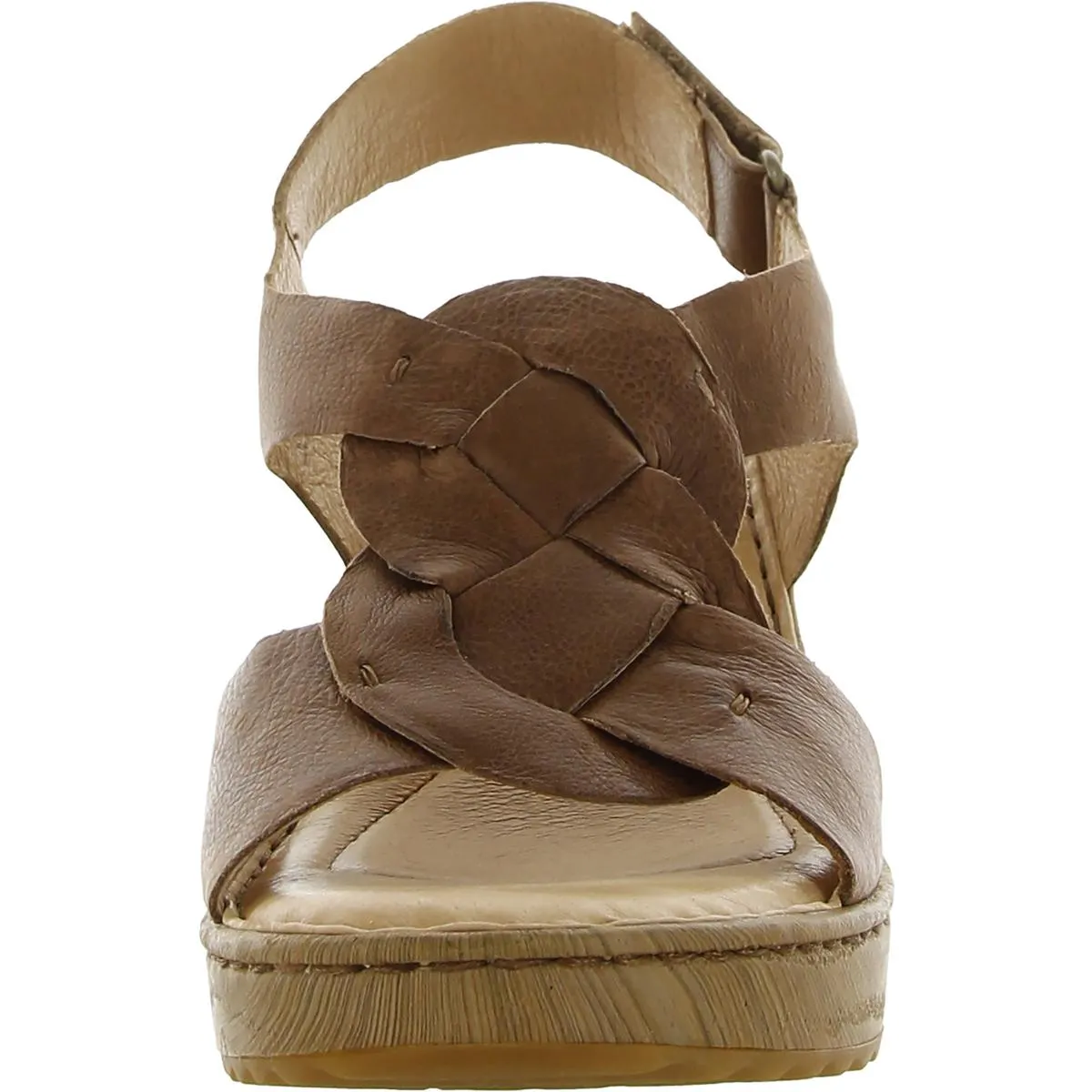 Born Womens Leather Adjustable Wedge Sandals