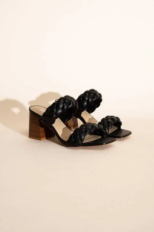 BUGGY Braided Stras Mule Heels