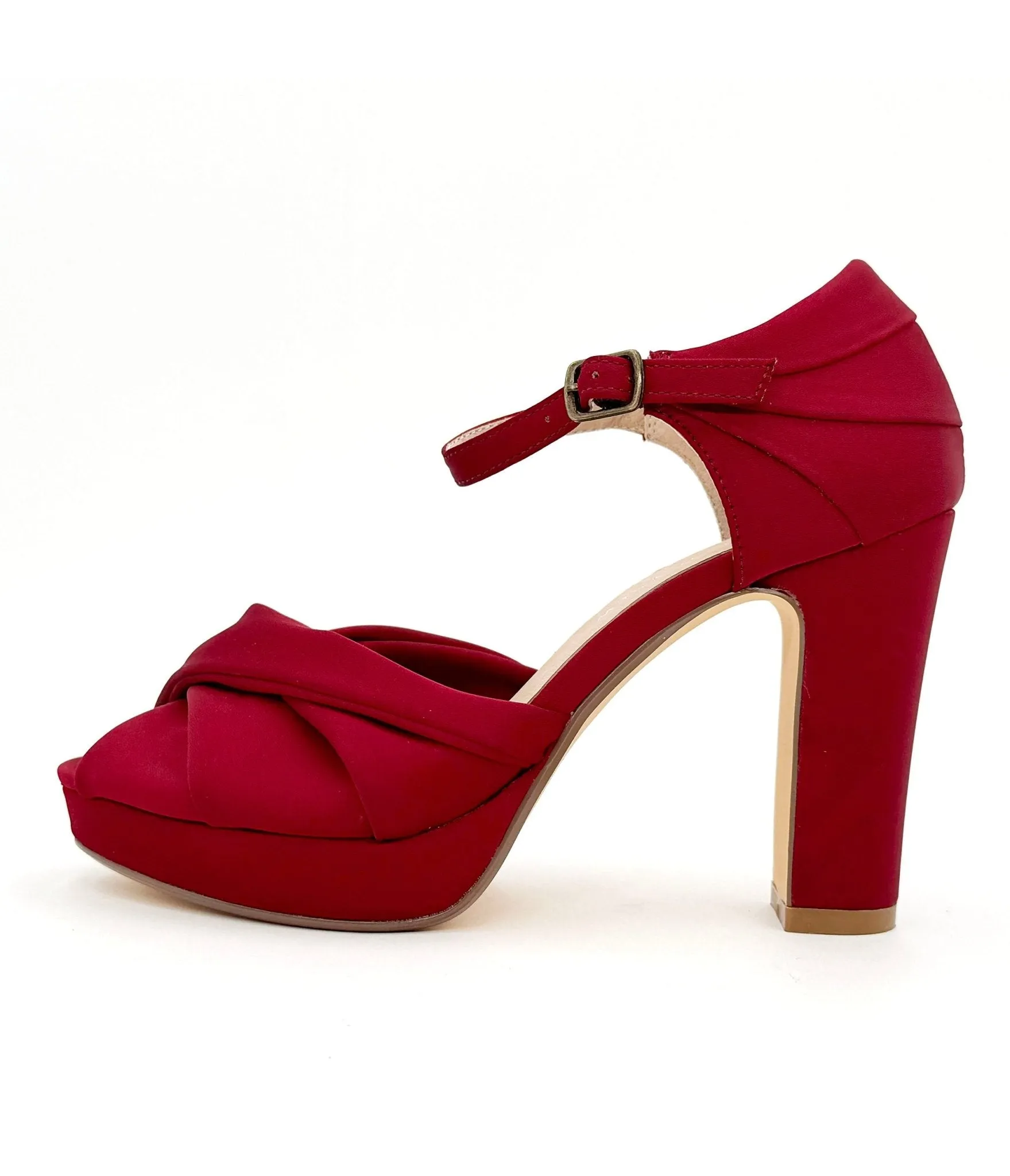 Chelsea Crew Red Satin Gloria Heels