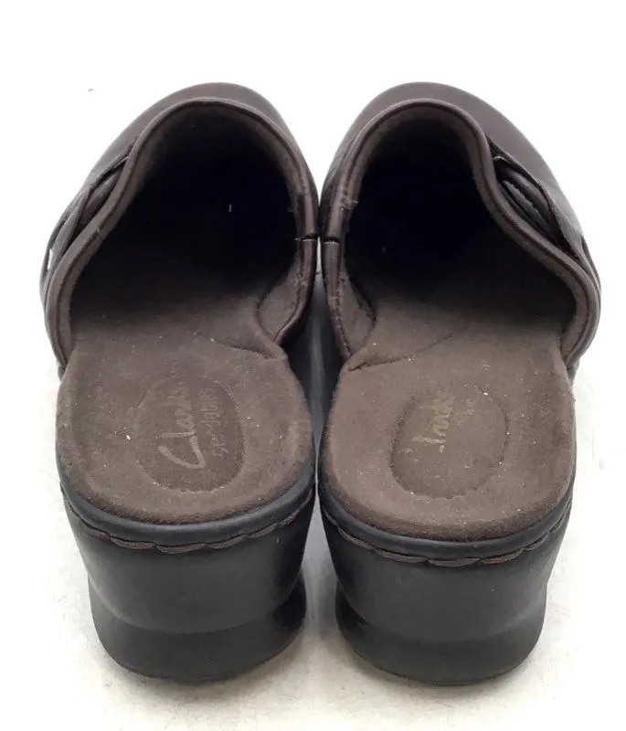 Clarks Women's Brown Leather Mule Shoes - Size 7M