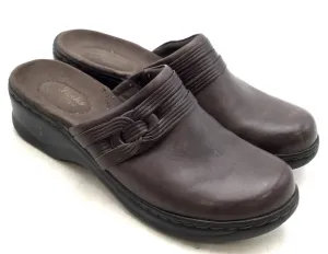 Clarks Women's Brown Leather Mule Shoes - Size 7M