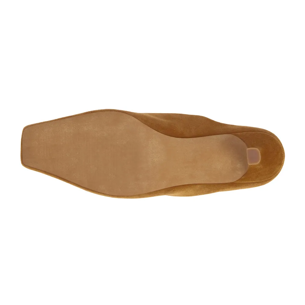 Classy Square Toe Slip On Kitten Heel Mules
