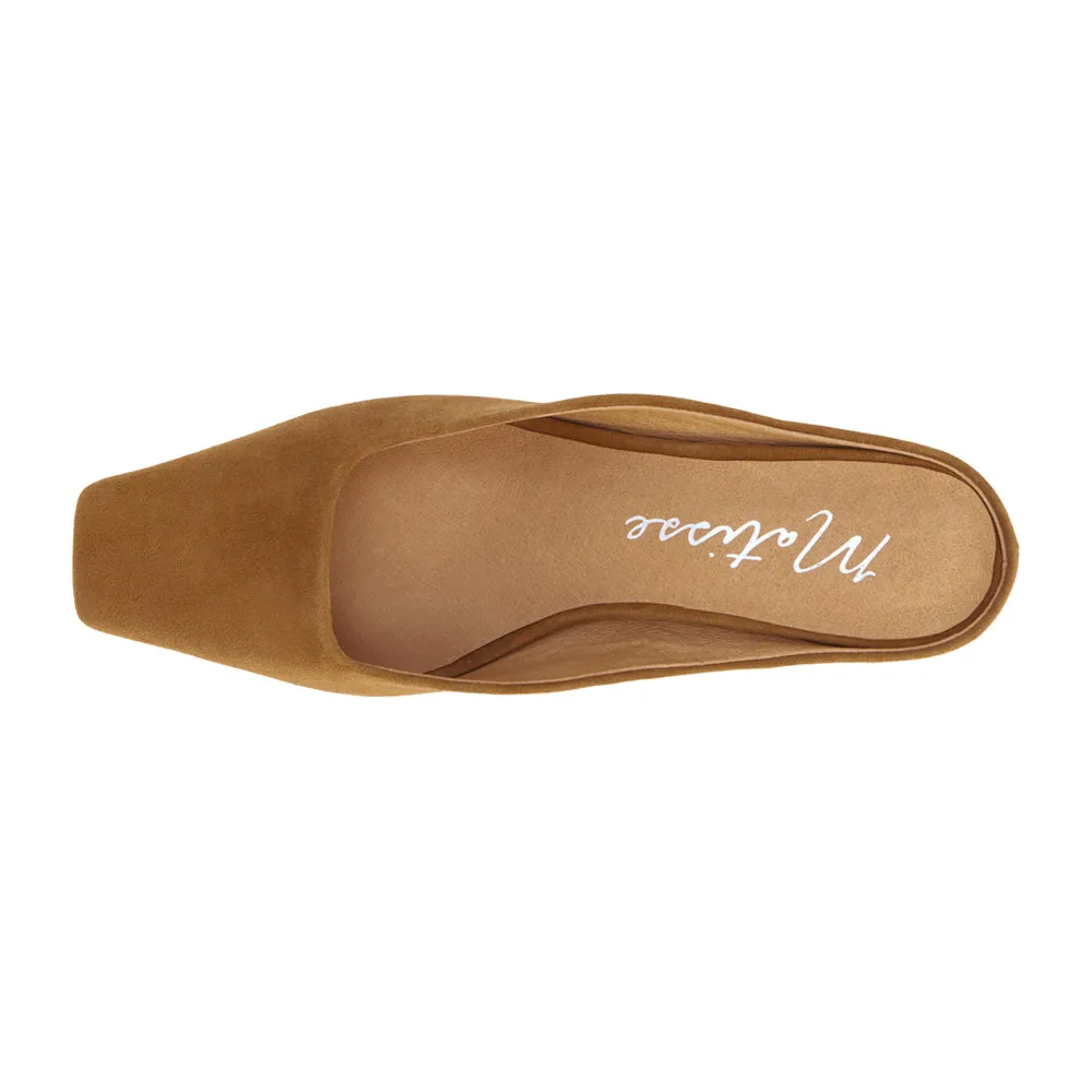 Classy Square Toe Slip On Kitten Heel Mules