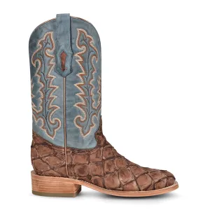 Corral Womens Pirarucu Cowboy Boots Leather Brown/Blue 7.5 M