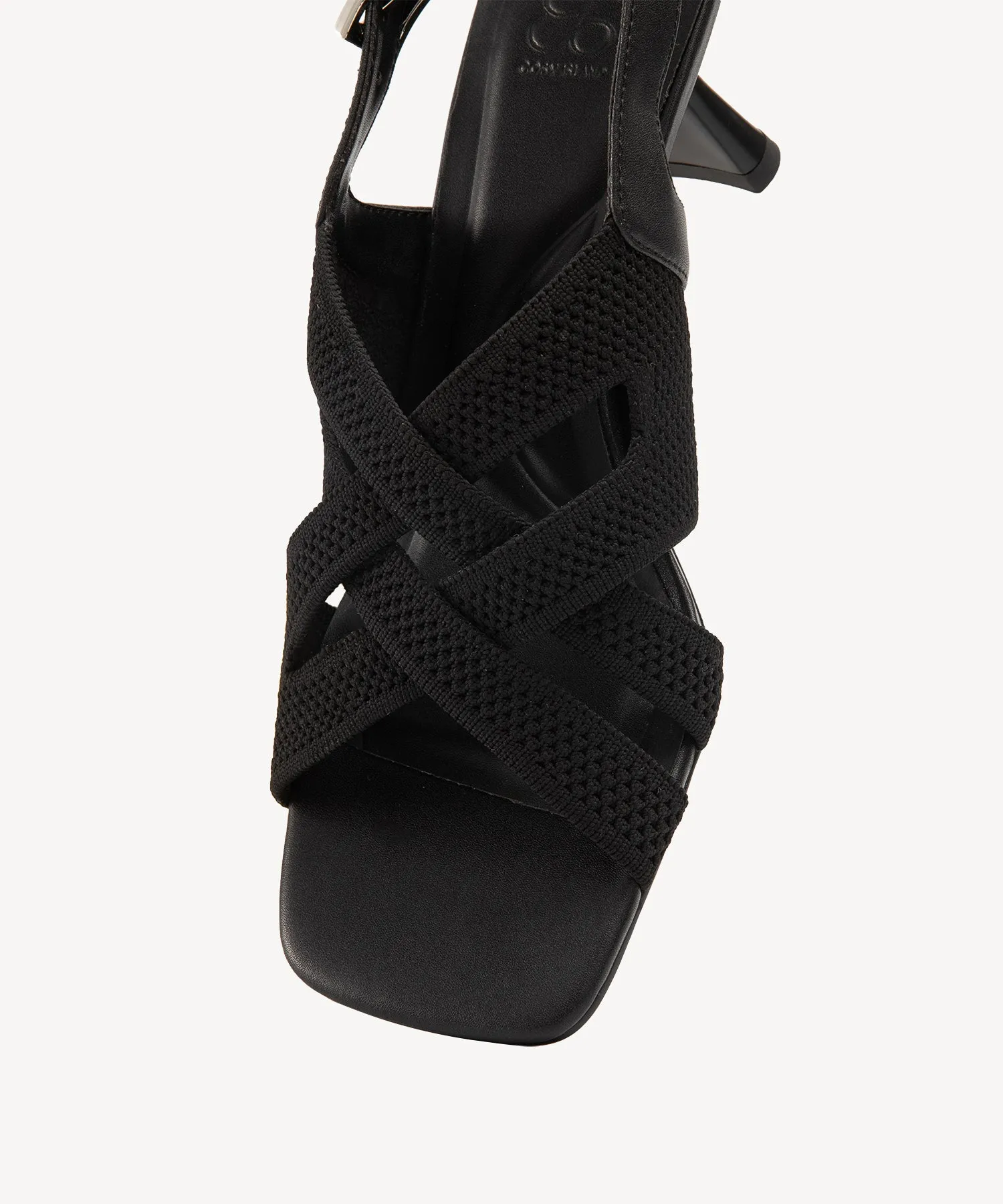 Criss Cross Strap Square Toe Heeled Sandals