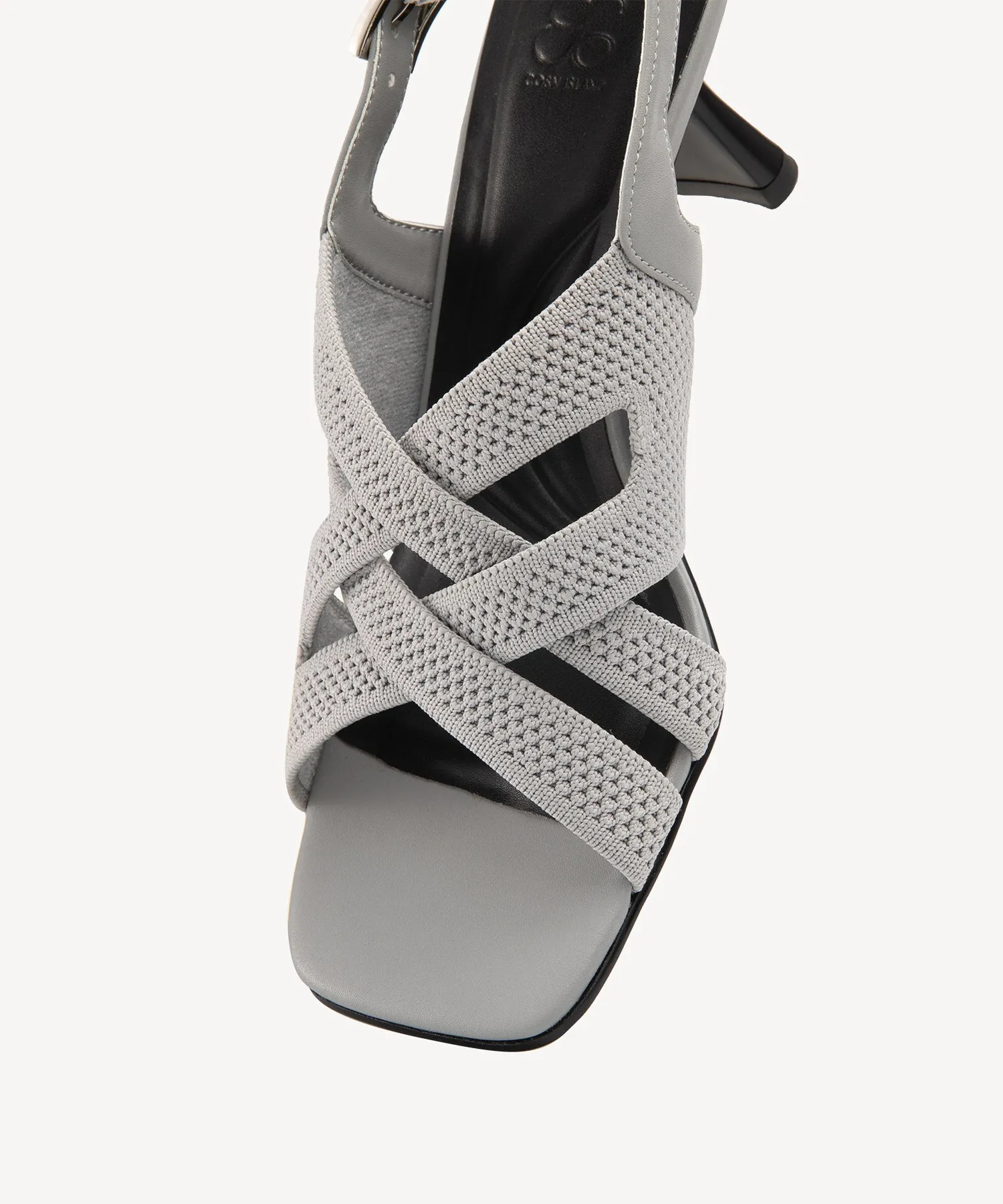 Criss Cross Strap Square Toe Heeled Sandals