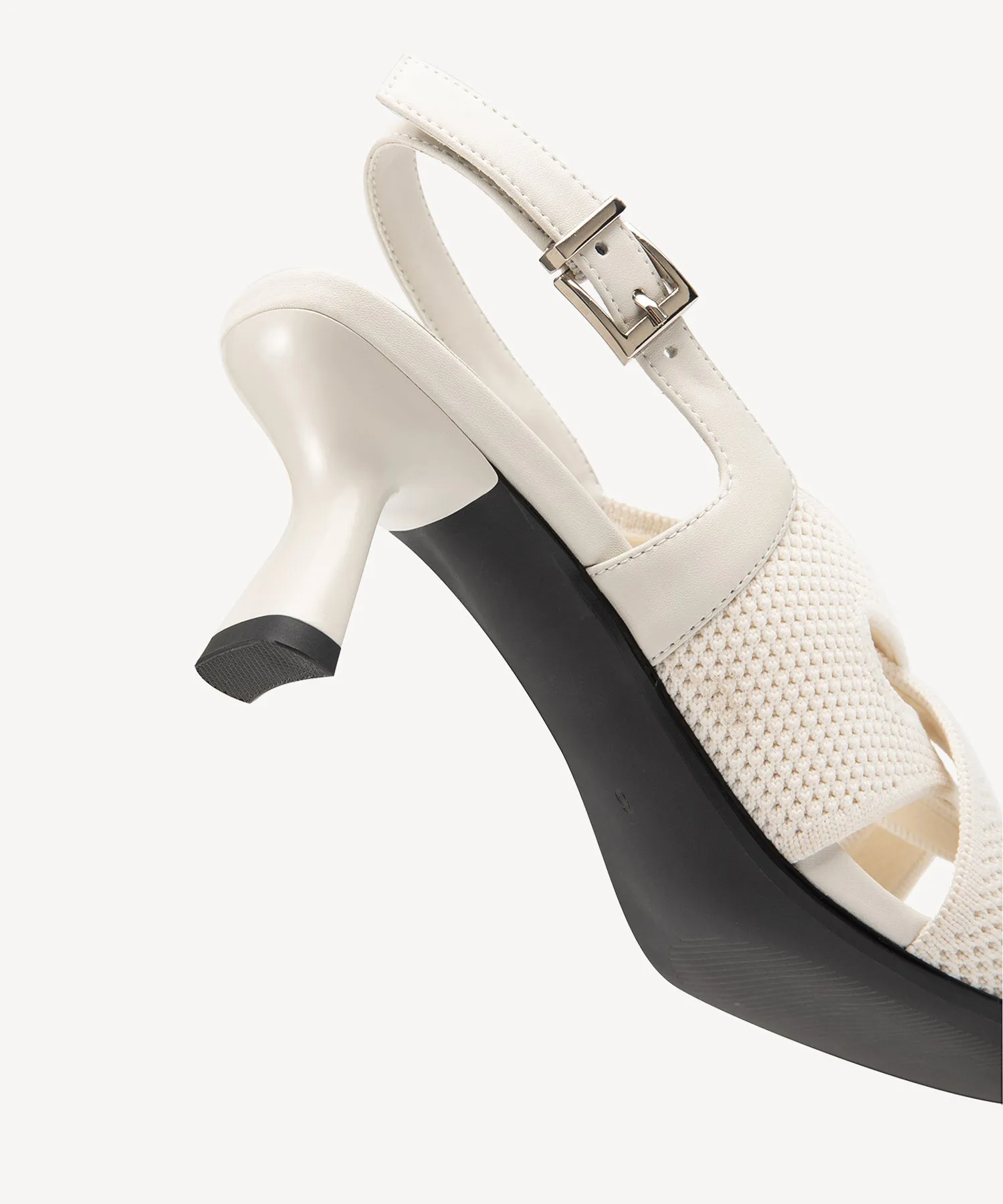 Criss Cross Strap Square Toe Heeled Sandals