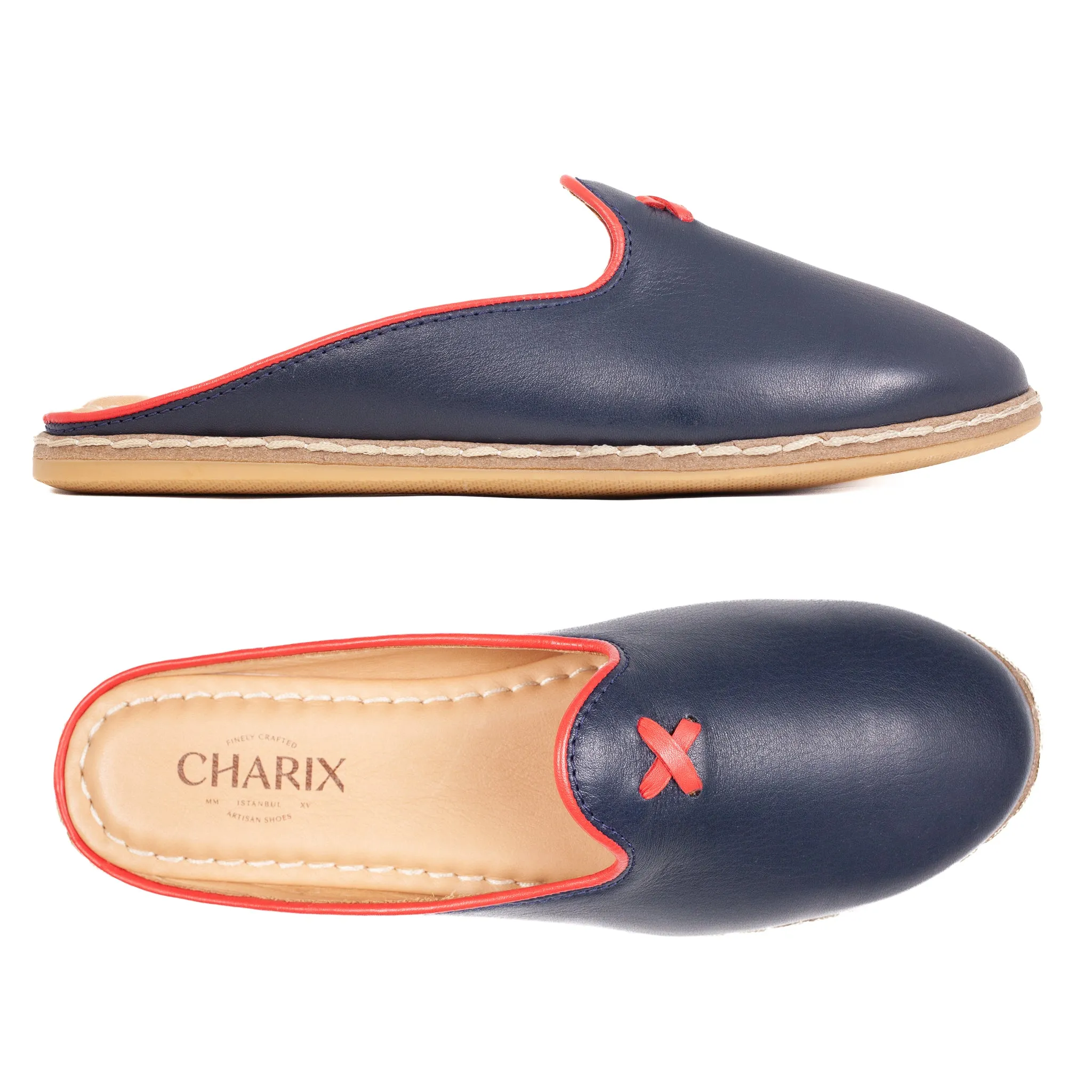 Dark Navy Mule Shoes