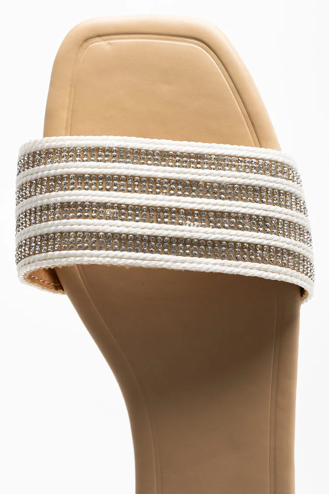 Diamante Sandal White