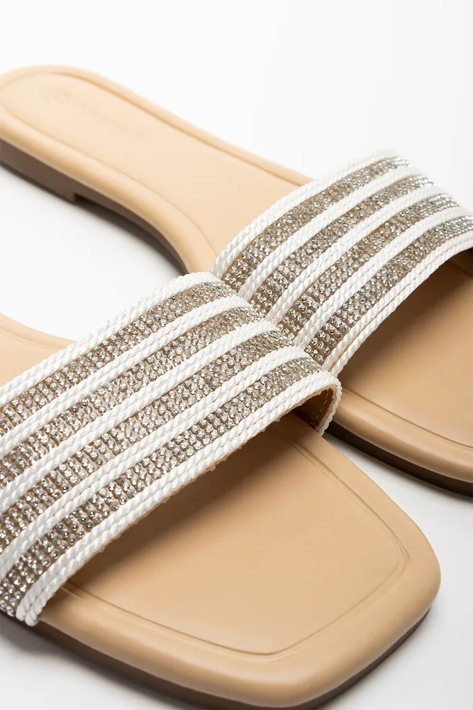 Diamante Sandal White