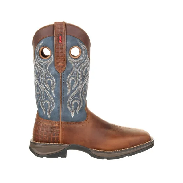 Durango Men's Rebel™ Dark Brown & Denim Blue Square Steel Toe Boots DDB0134