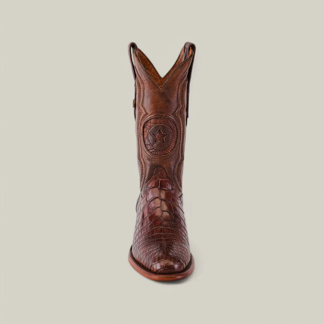 Exotic American Alligator Belly Tail - Brown - Roper Toe