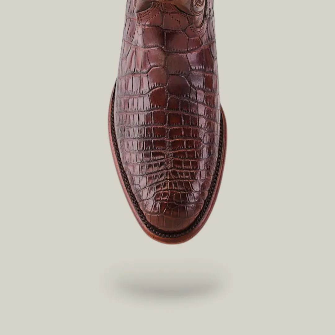 Exotic American Alligator Belly Tail - Brown - Roper Toe