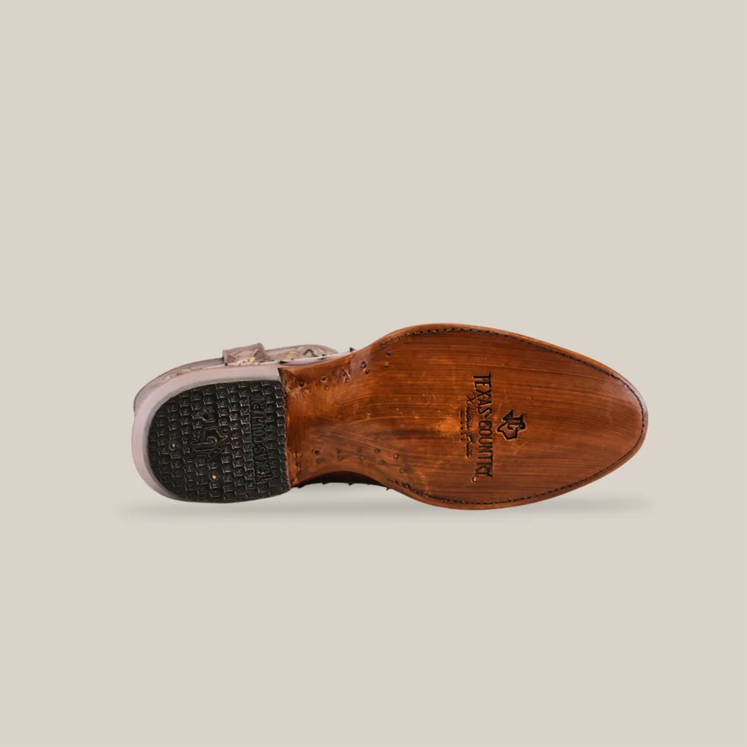 Exotic Full Quilt Ostrich - Brown - Round Toe