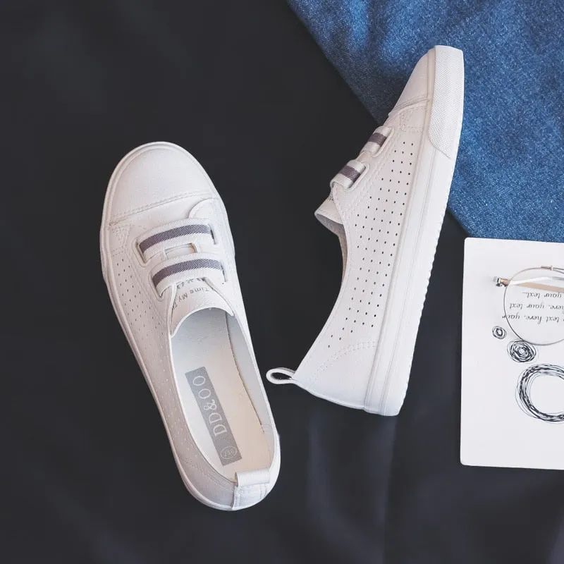Fashion Casual Microfiber PU Leather Casual Striped Shoes Sneakers