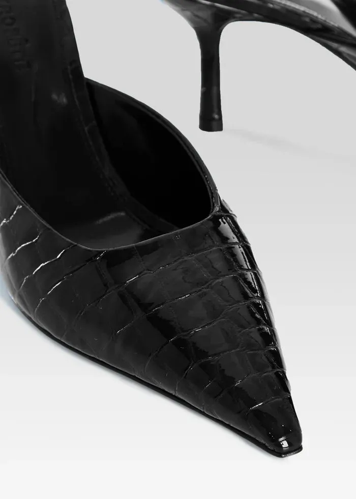 Francesca Leather Mule | Black