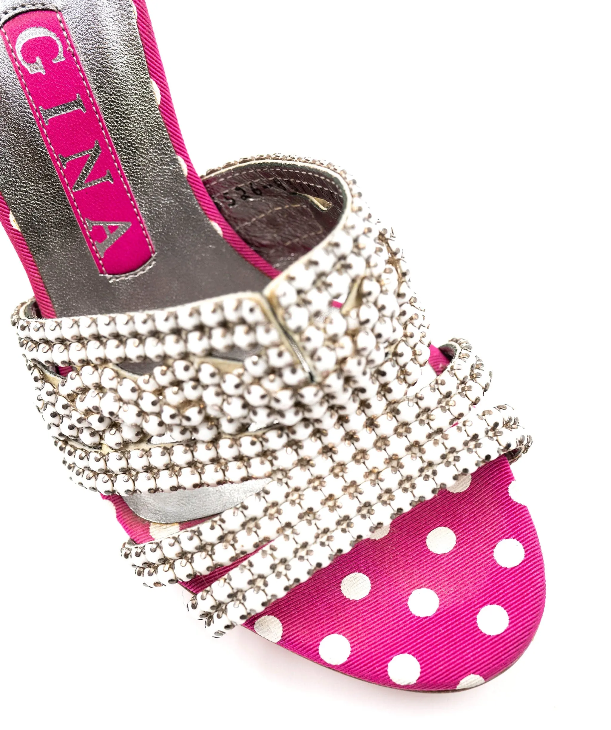 Gina pink polka dot heels UK 3.5  NW5140