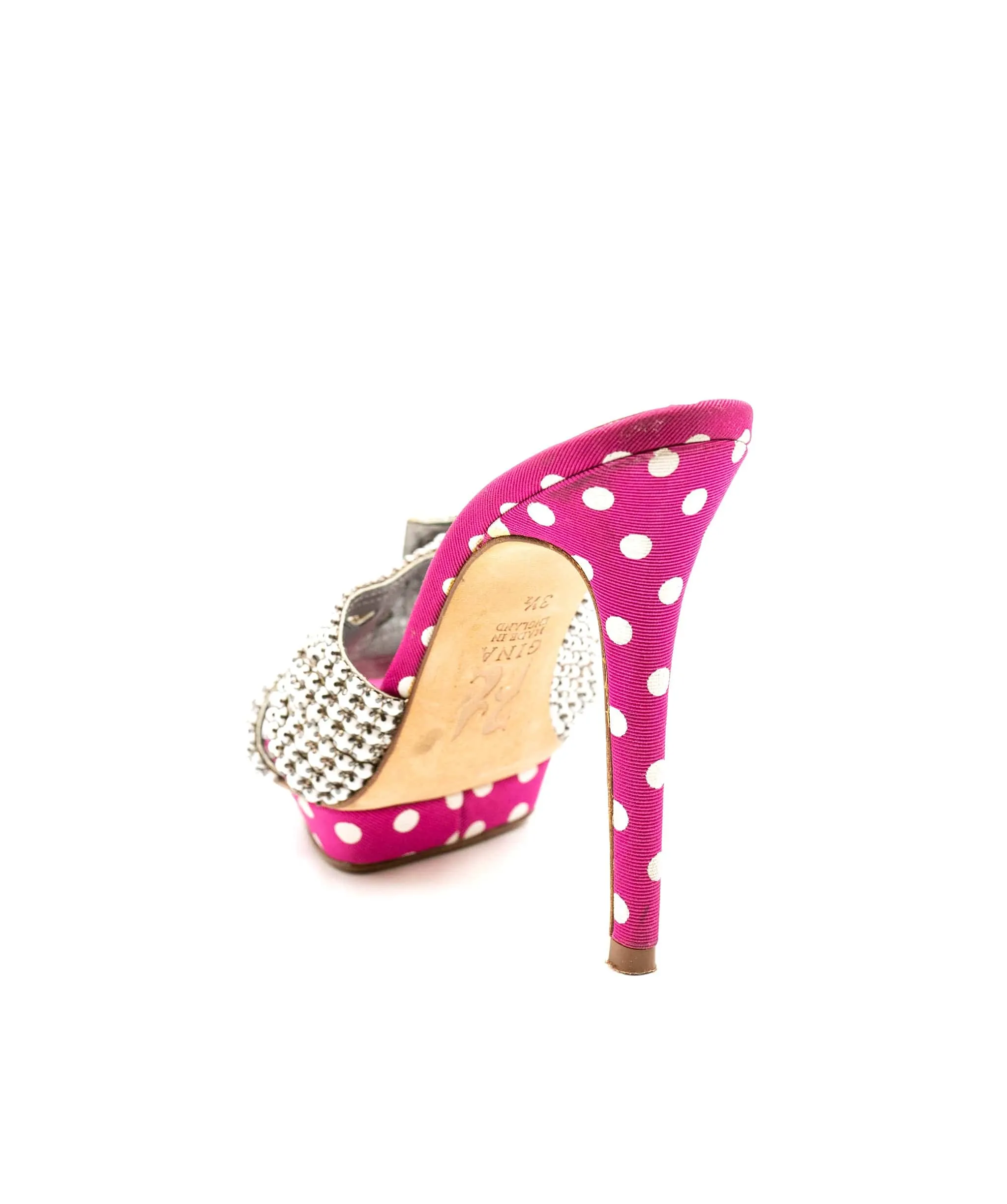 Gina pink polka dot heels UK 3.5  NW5140