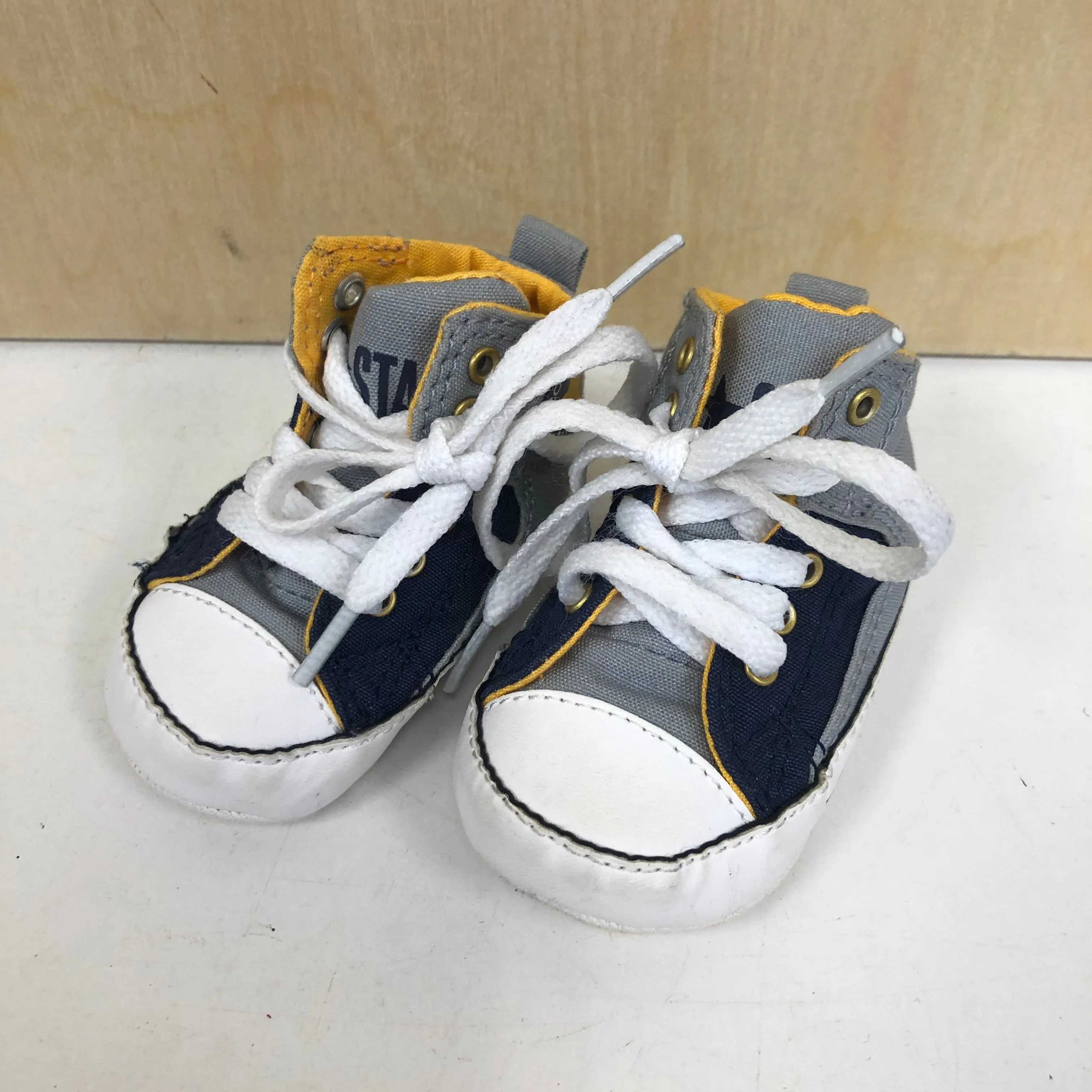Grey   Blue Crib Shoes