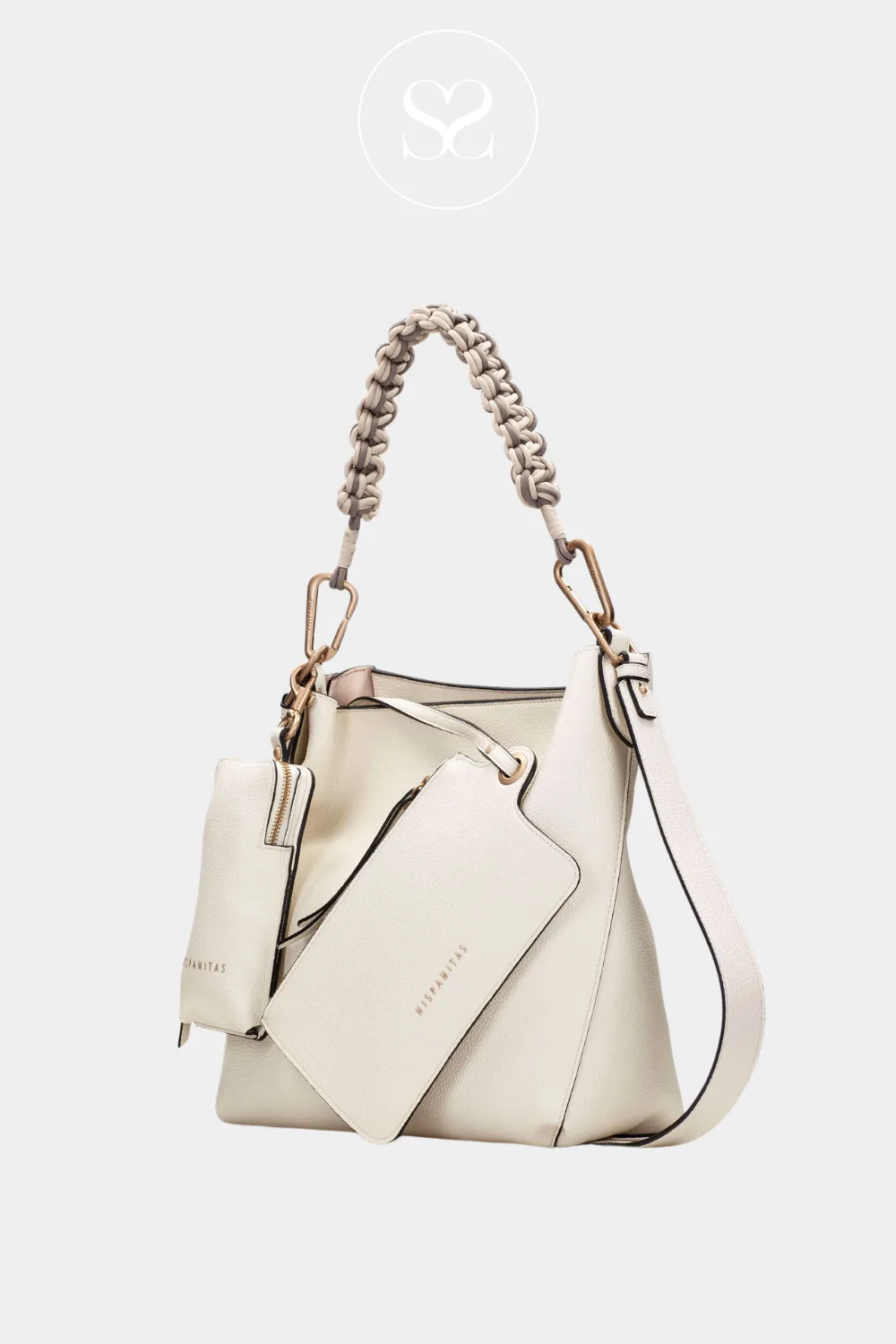 HISPANITAS BV253843 CREAM SHOPPER HANDBAG