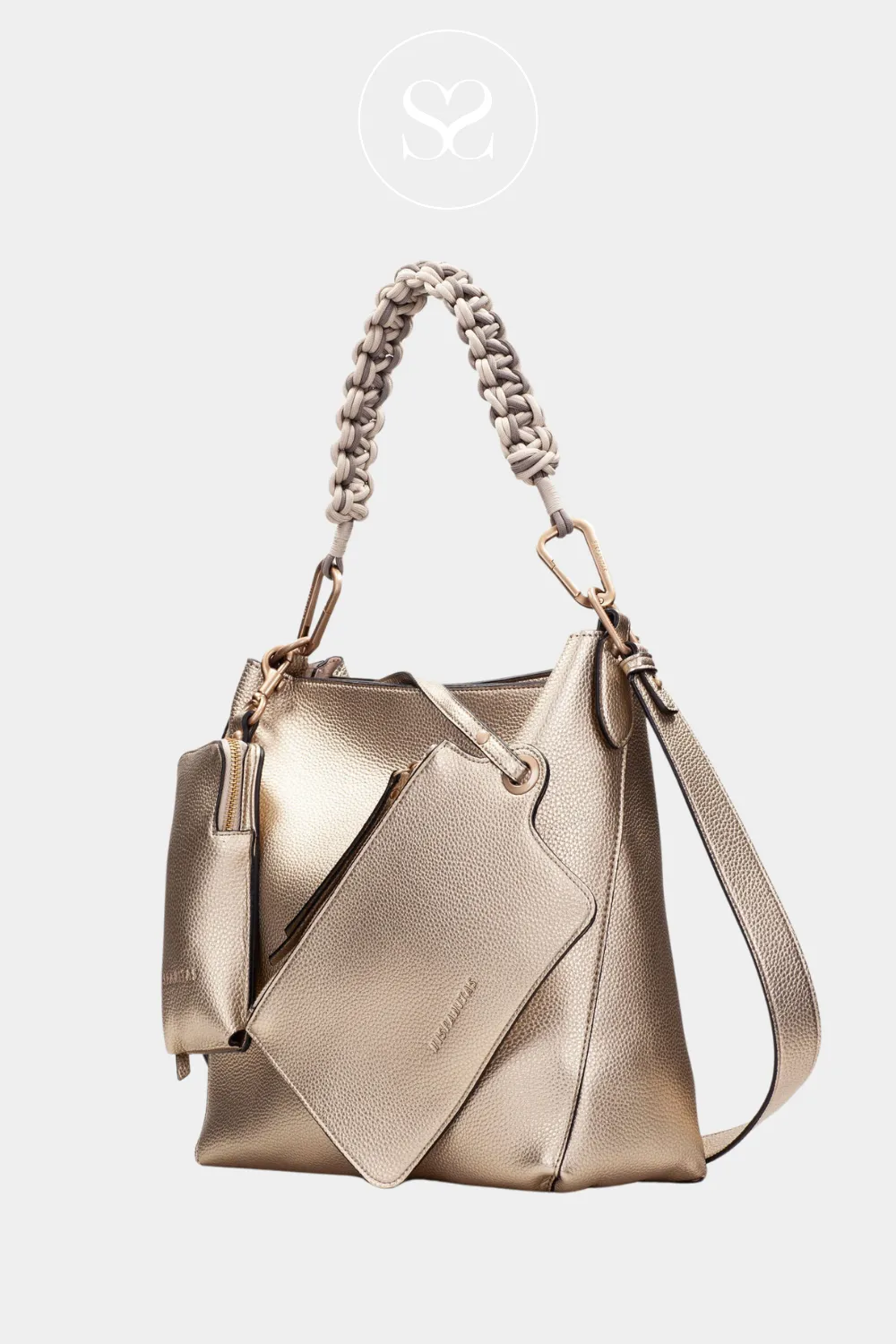 HISPANITAS BV253843 GOLD SHOPPER HANDBAG