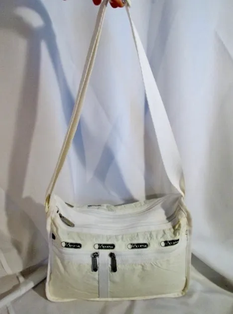 Le Sport Sac LESPORTSAC shoulder bag purse crossbody messenger CREME WHITE ECRU  Vegan