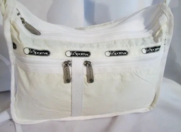 Le Sport Sac LESPORTSAC shoulder bag purse crossbody messenger CREME WHITE ECRU  Vegan